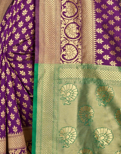 Purple Weaving Silk Saree