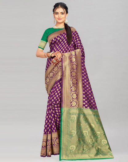 Purple Weaving Silk Saree