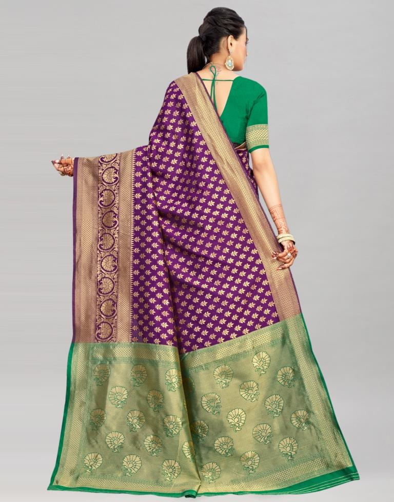 Purple Weaving Silk Saree