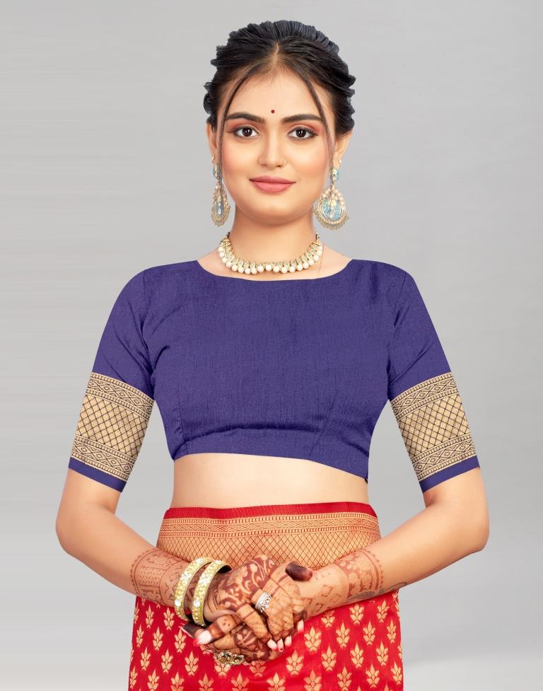 Red Weaving Silk Saree