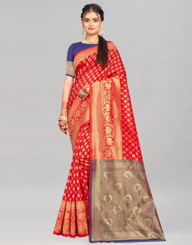 Red Weaving Silk Saree