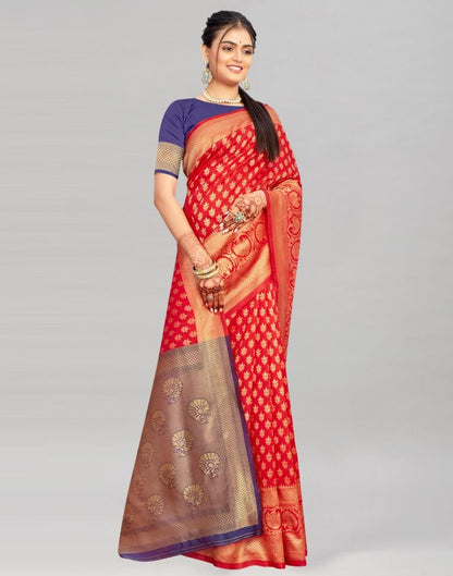 Red Weaving Silk Saree