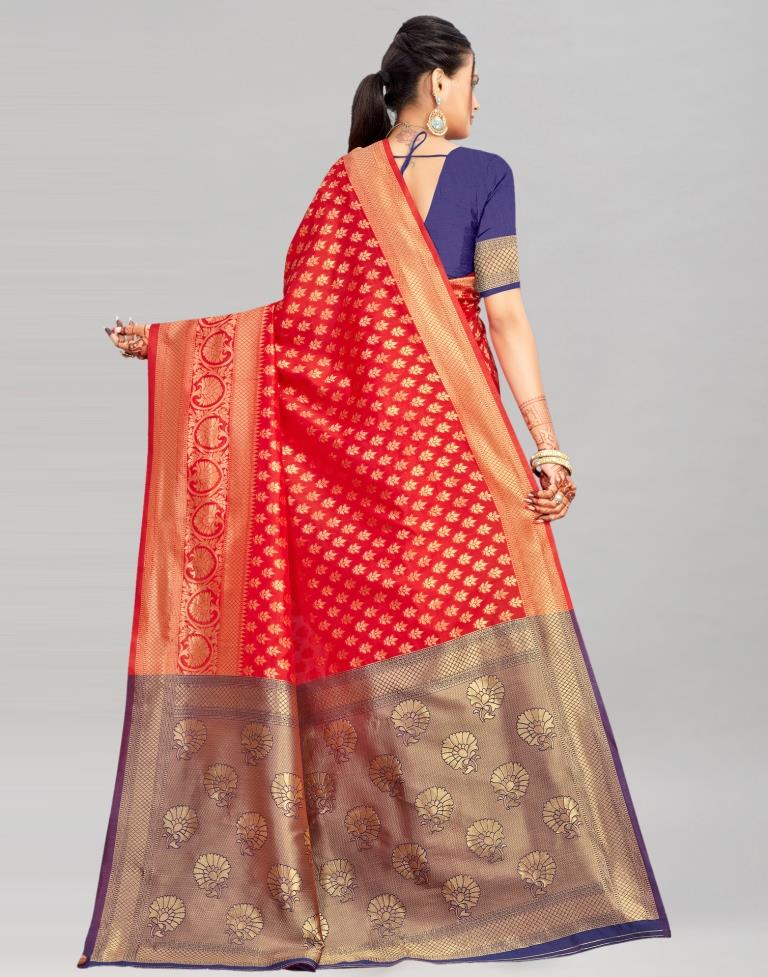 Red Weaving Silk Saree