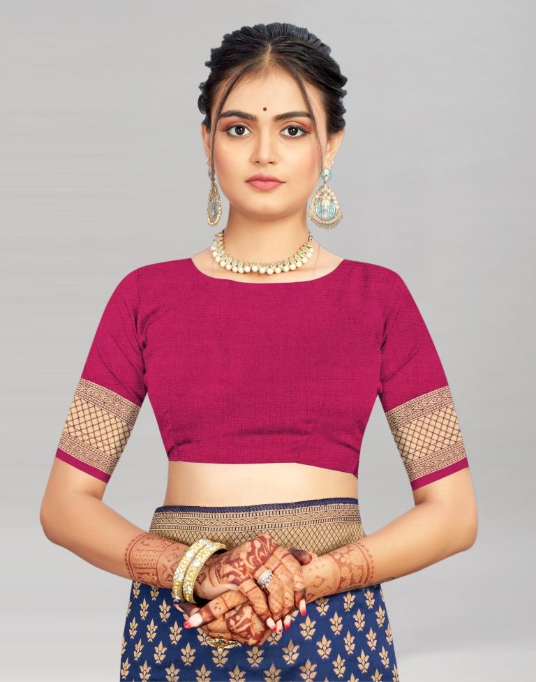 Navy Blue Weaving Silk Saree