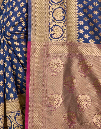 Navy Blue Weaving Silk Saree