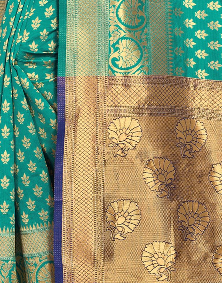 Rama Green Weaving Silk Saree