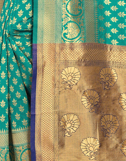 Rama Green Weaving Silk Saree