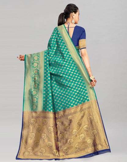 Rama Green Weaving Silk Saree