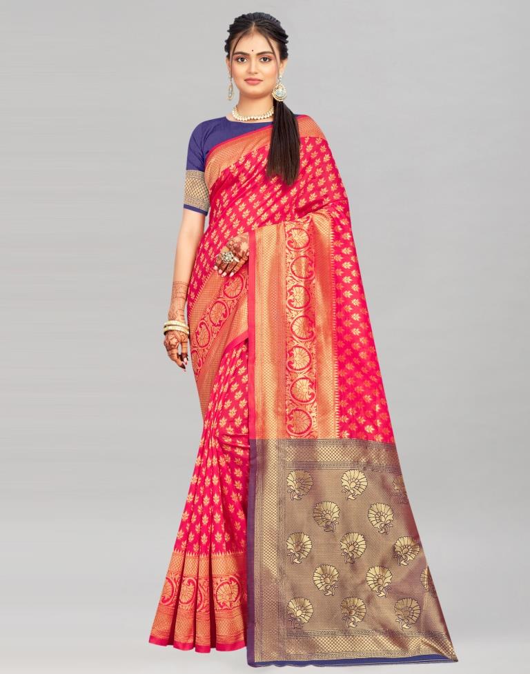 Pink Weaving Silk Saree
