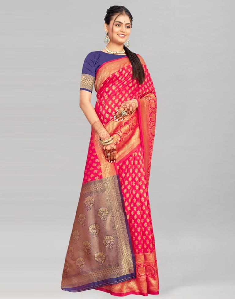 Pink Weaving Silk Saree