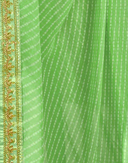 Light Green Leheriya Printed Georgette Saree | Sudathi