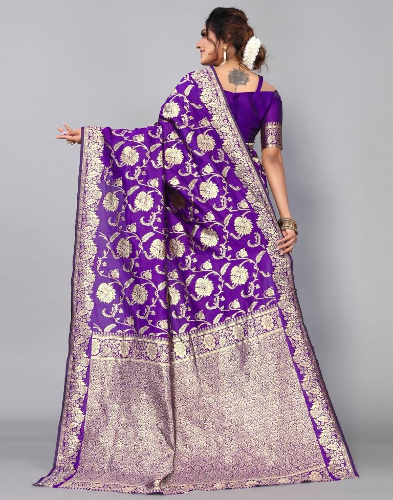 Purple Weaving Silk Saree