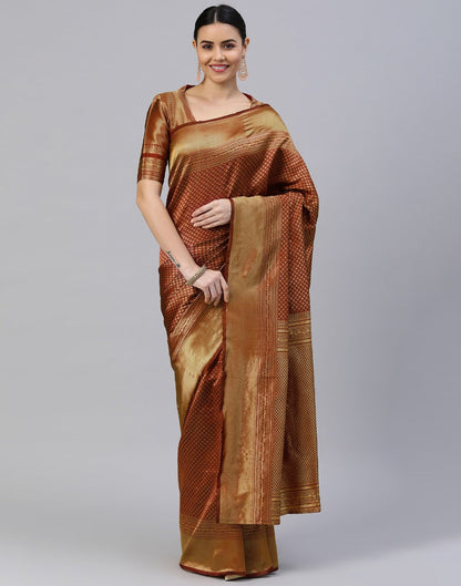 Brown Banarasi Silk Saree | Sudathi