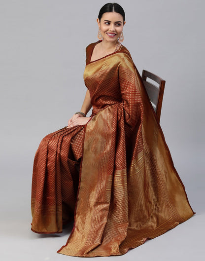 Brown Banarasi Silk Saree | Sudathi