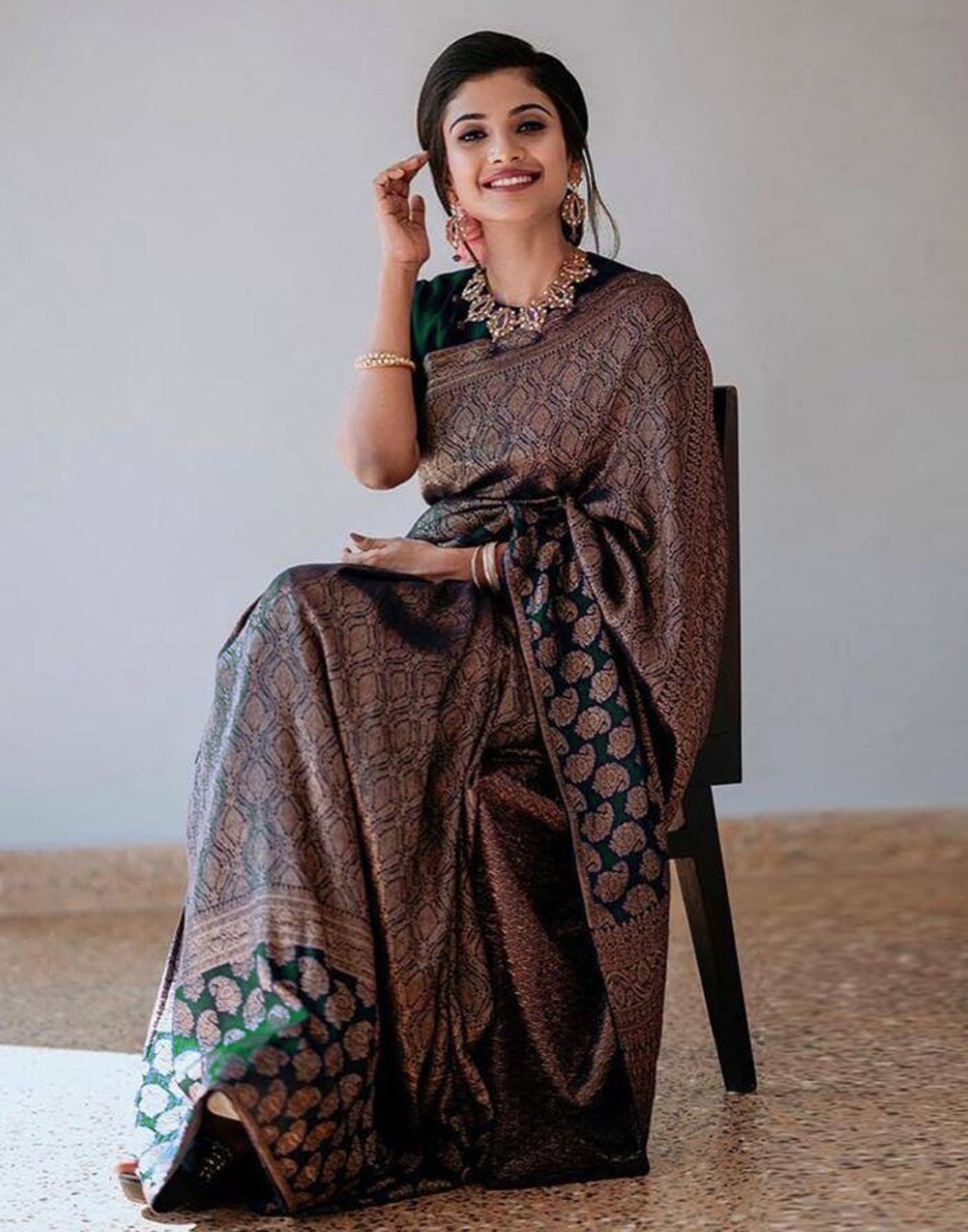 Green Banarasi Silk Saree | Sudathi