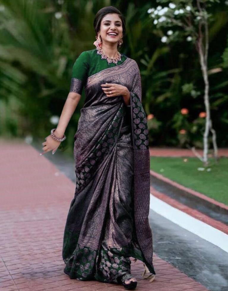 Green Banarasi Silk Saree | Sudathi