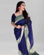Navy Blue Weaving Silk Saree