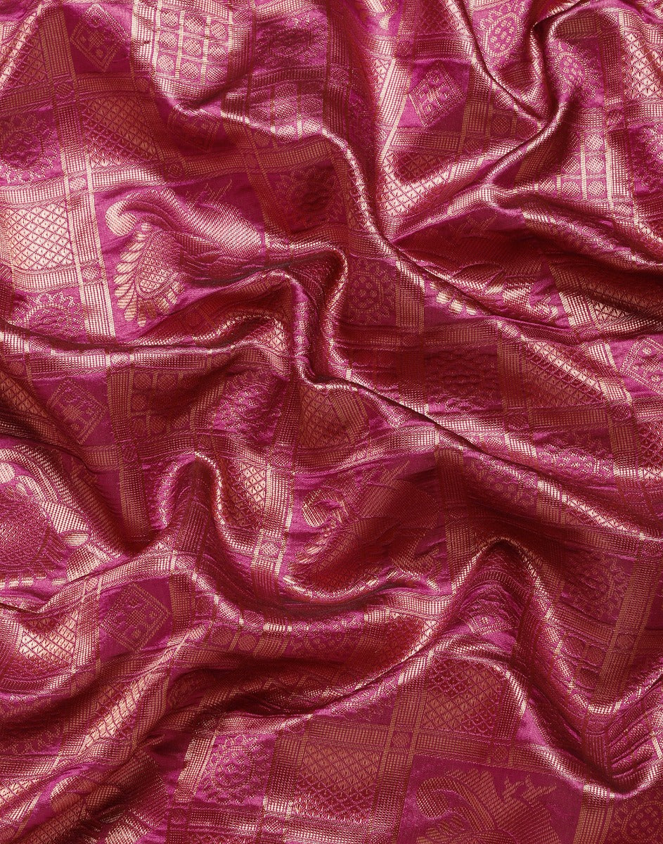 Magenta Banarasi Silk Saree | Sudathi