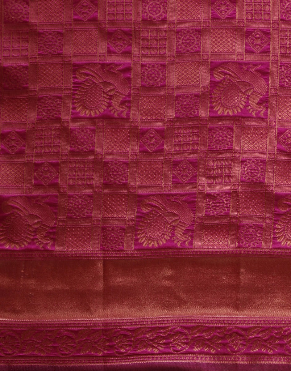 Magenta Banarasi Silk Saree | Sudathi