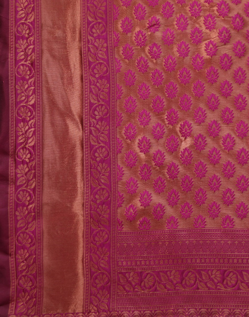 Magenta Banarasi Silk Saree | Sudathi