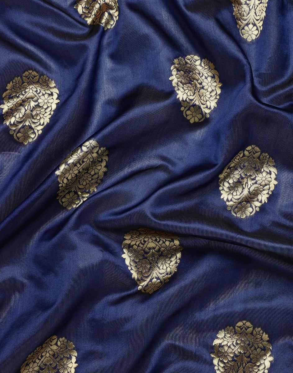 Navy Blue Banarasi Silk Saree | Sudathi