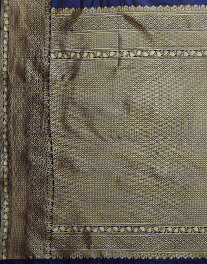 Navy Blue Banarasi Silk Saree | Sudathi