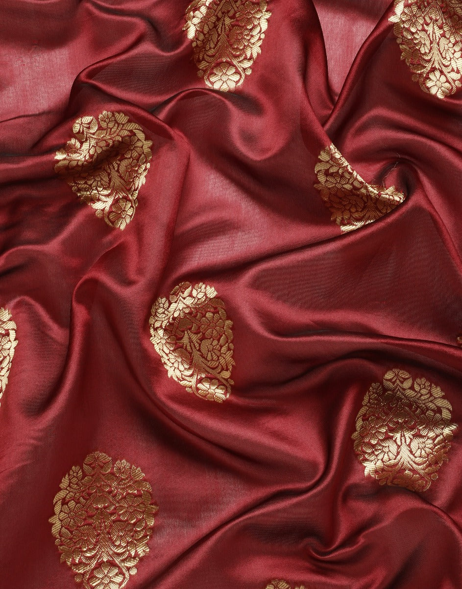 Maroon Banarasi Silk Saree | Sudathi