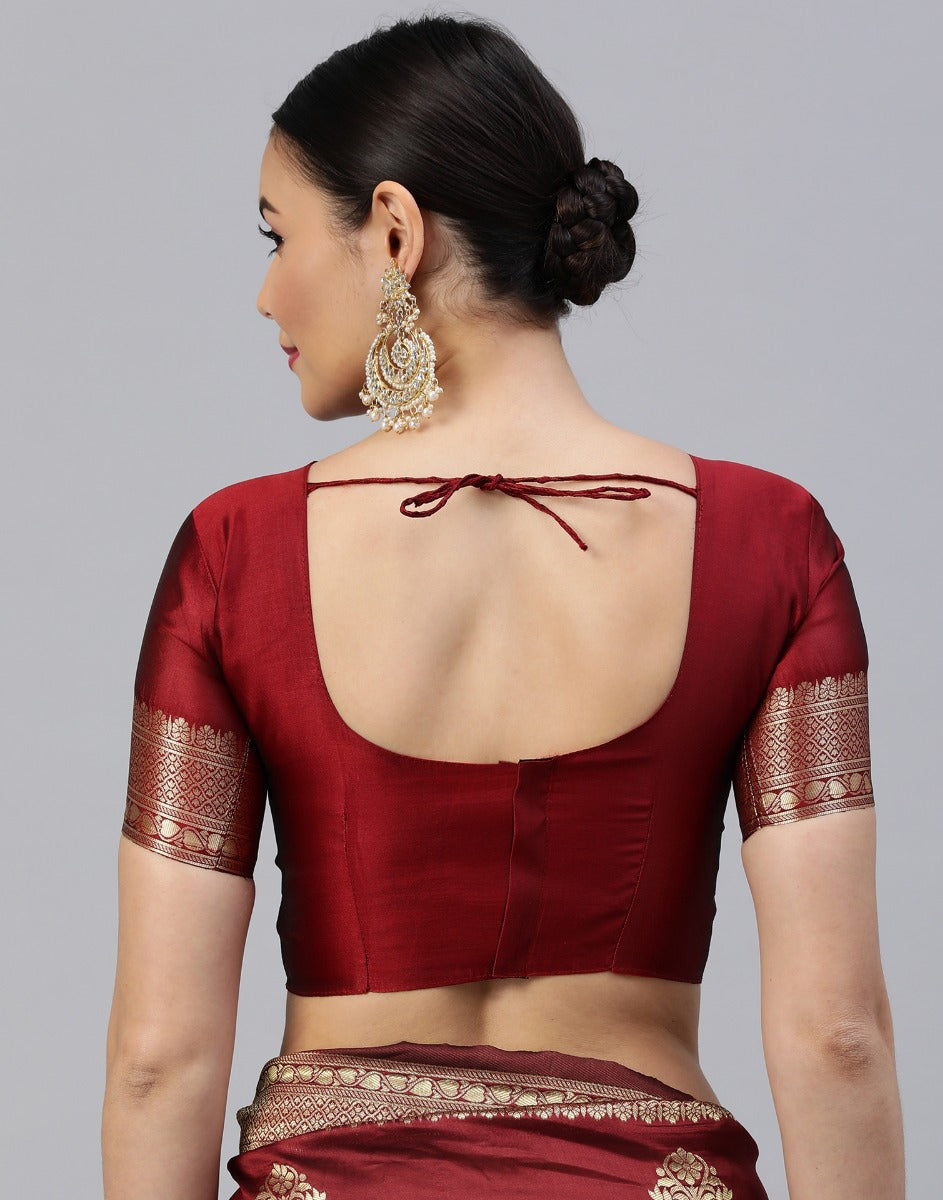 Maroon Banarasi Silk Saree | Sudathi