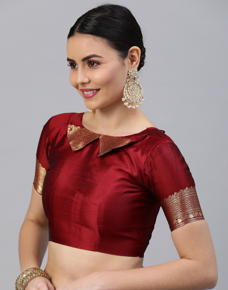 Maroon Banarasi Silk Saree | Sudathi