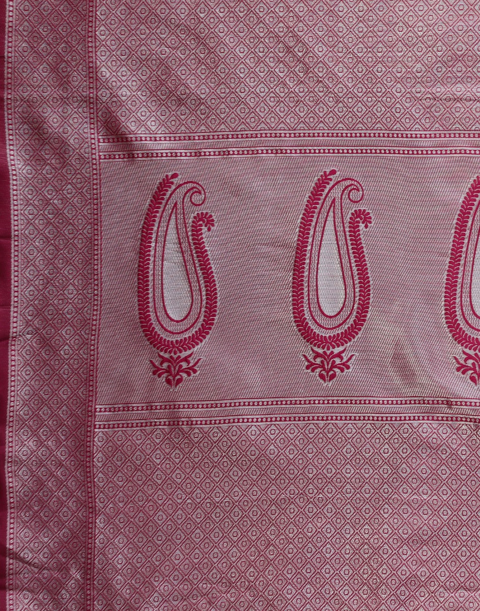 Cherry Red Banarasi Silk Saree | Sudathi