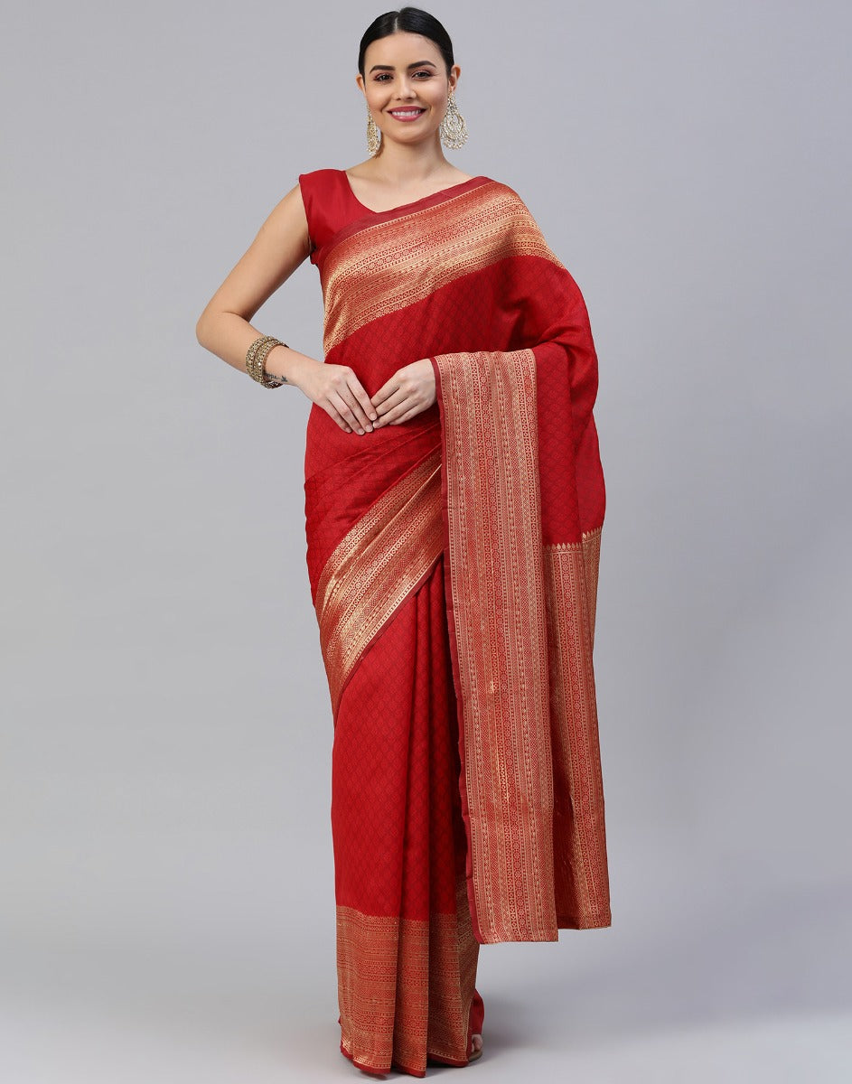 Red Banarasi Silk Saree | Sudathi