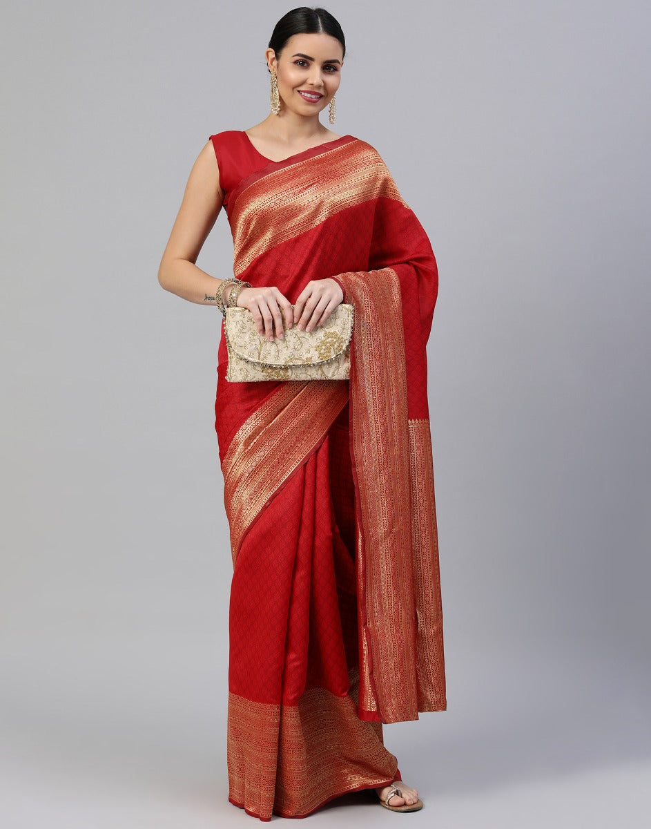 Red Banarasi Silk Saree | Sudathi