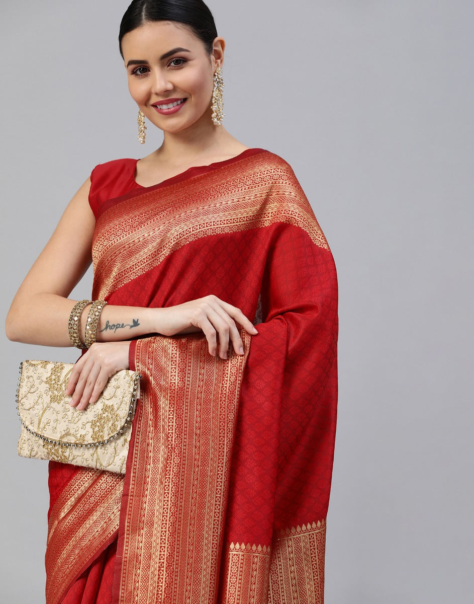 Red Banarasi Silk Saree | Sudathi