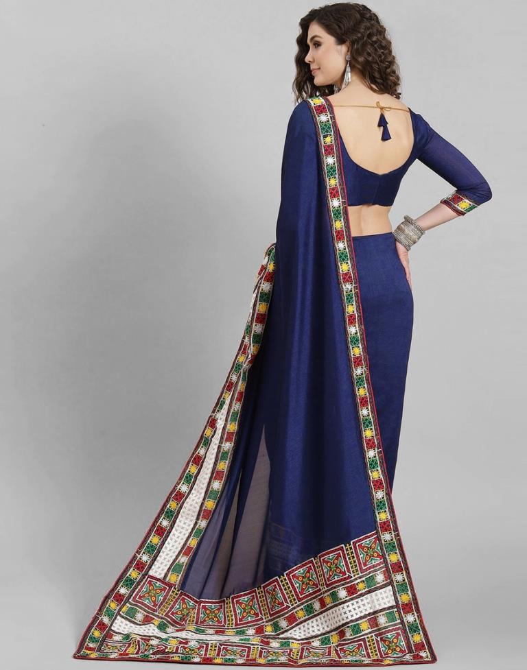 Navy Blue Silk Saree | Leemboodi