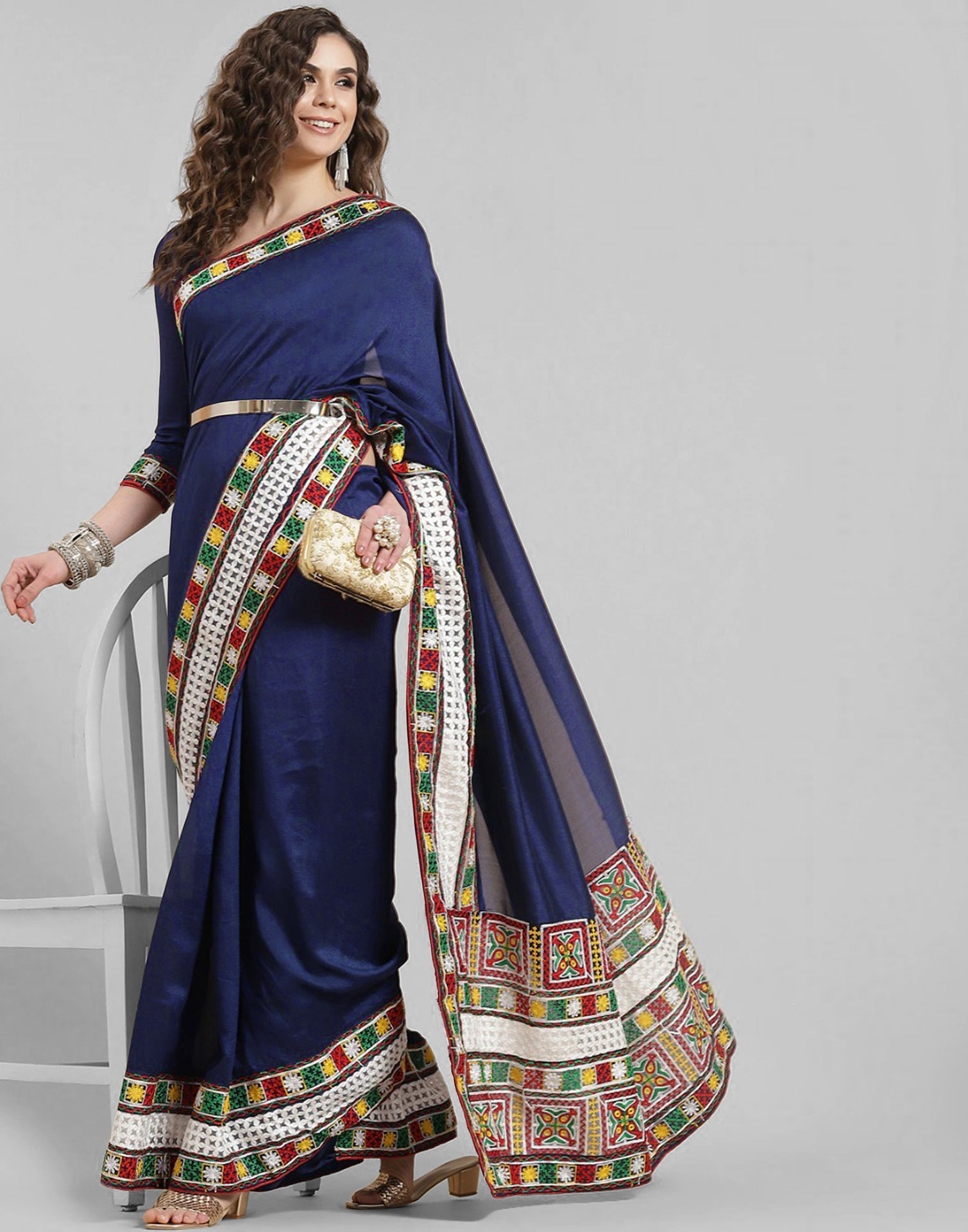 Navy Blue Silk Saree | Leemboodi