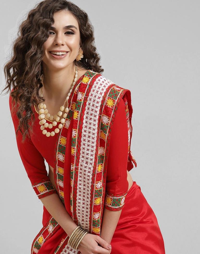 Red Silk Saree | Leemboodi