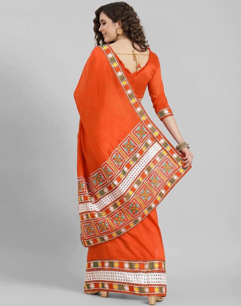 Orange Silk Saree | Leemboodi