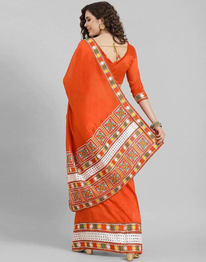 Orange Silk Saree | Leemboodi