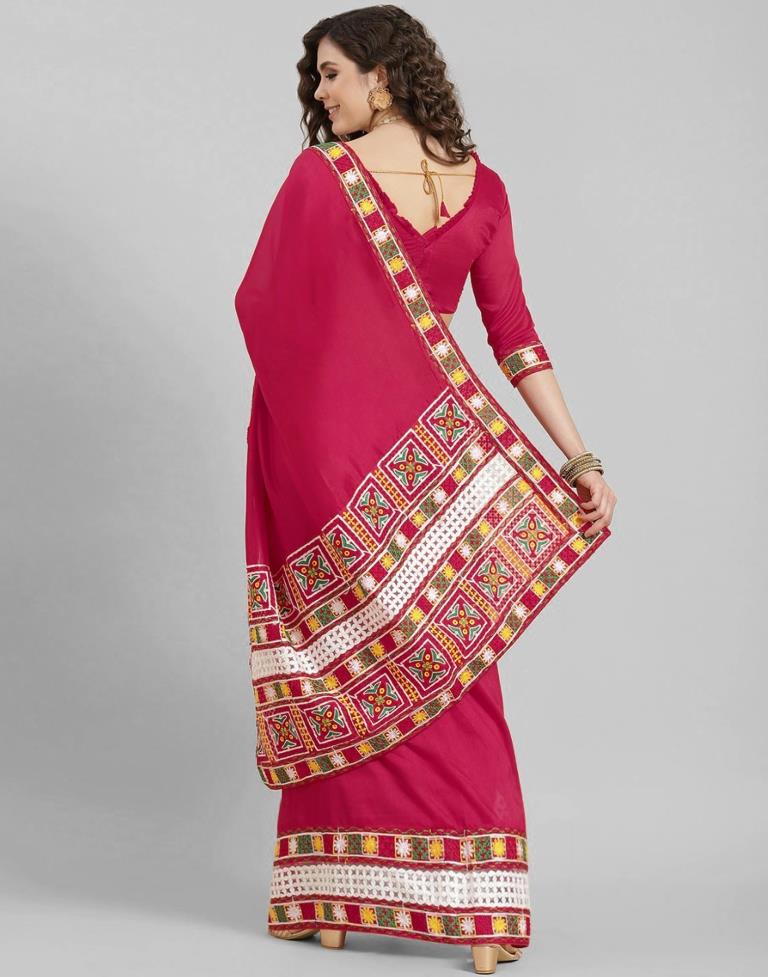 Dark Pink Silk Saree | Leemboodi