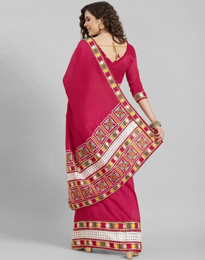 Dark Pink Silk Saree | Leemboodi