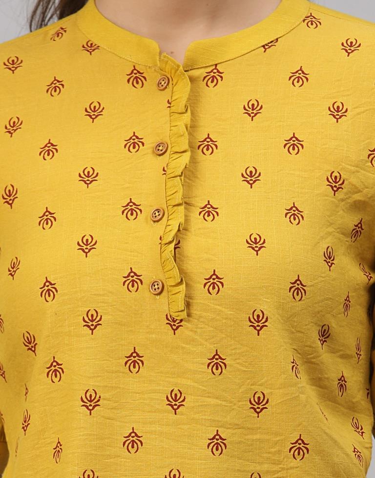 Yellow Printed Top | Sudathi