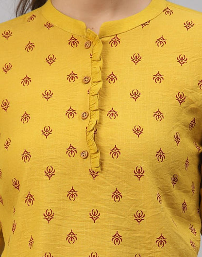 Yellow Printed Top | Sudathi