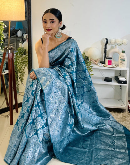 Rama Green Banarasi Silk Saree | Sudathi