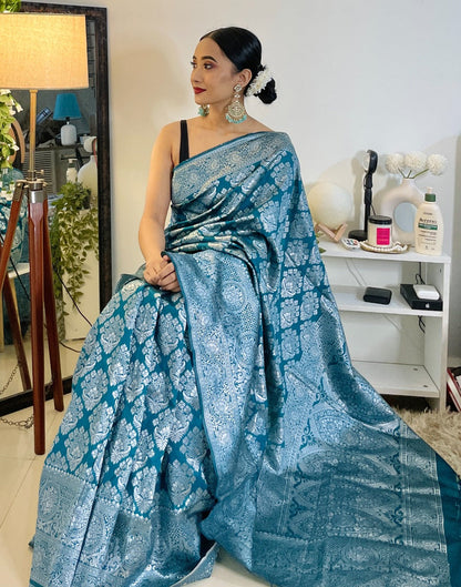 Rama Green Banarasi Silk Saree | Sudathi