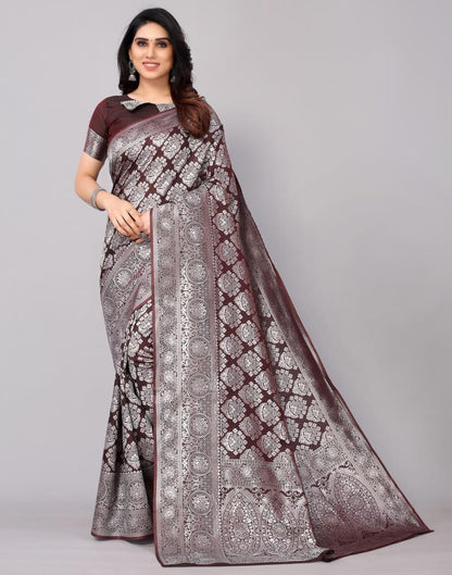 Brown Banarasi Silk Saree | Sudathi