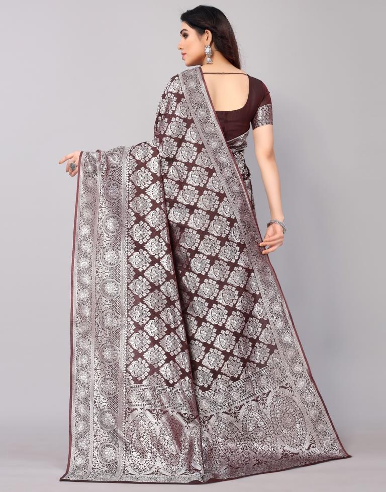 Brown Banarasi Silk Saree | Sudathi