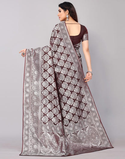 Brown Banarasi Silk Saree | Sudathi