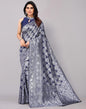 Navy Blue Banarasi Silk Saree | Sudathi