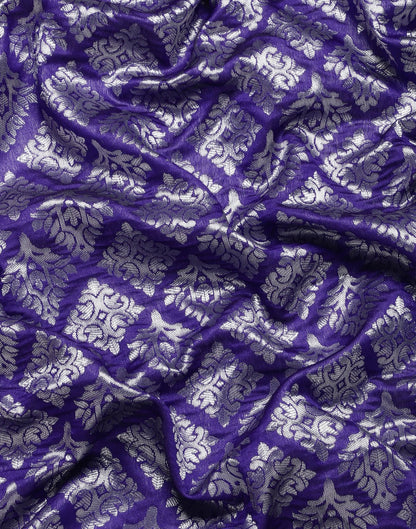Violet And Silver Kanjivaram Silk Saree | Sudathi