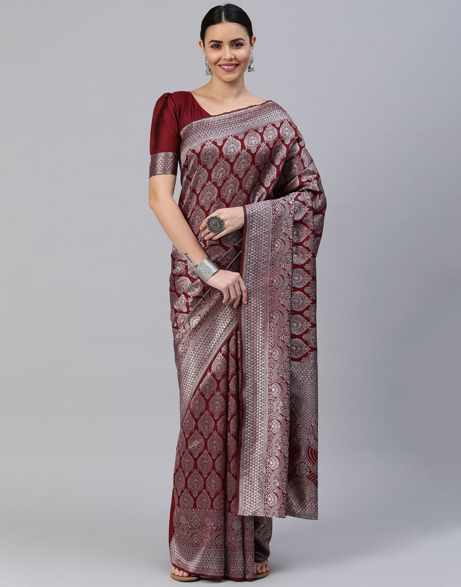 Brown Banarasi Silk Saree | Sudathi